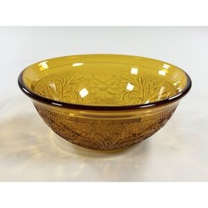 Vintage Indiana Glass Amber Tiara Daisy Dessert Bowl 4.75" Jewelry Holder Decor